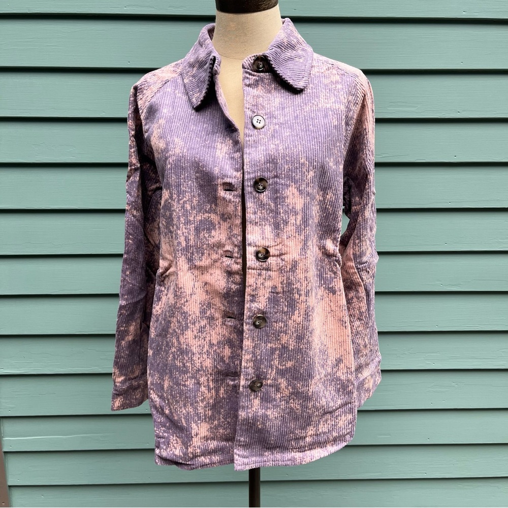 Dusty Lavender Tie-Dye Corduroy Shirt Jacket